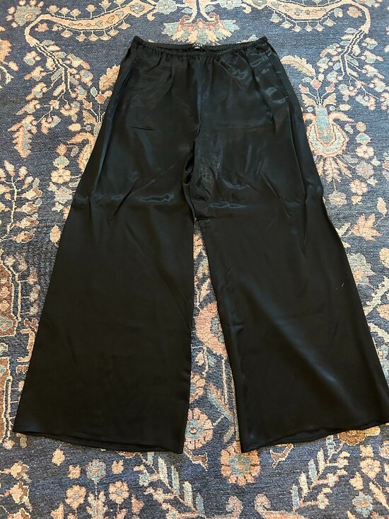 J. Crew Pants - J.Crew Petite Cosmo Pant in Luster Charmeuse Black Wide Leg CN715 Size LP